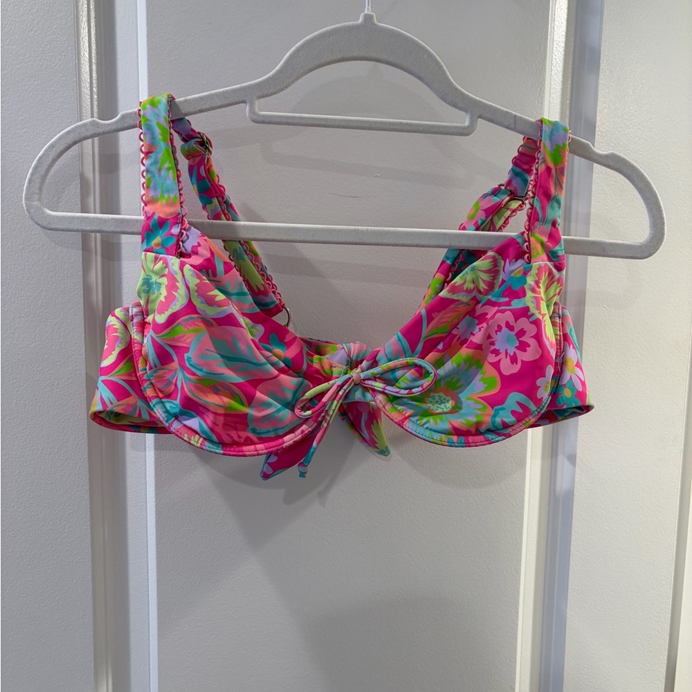 Floral Pink Bikini Top